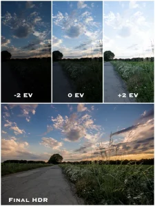 goede belichtingen te krijgen van verschillende delen in de afbeelding